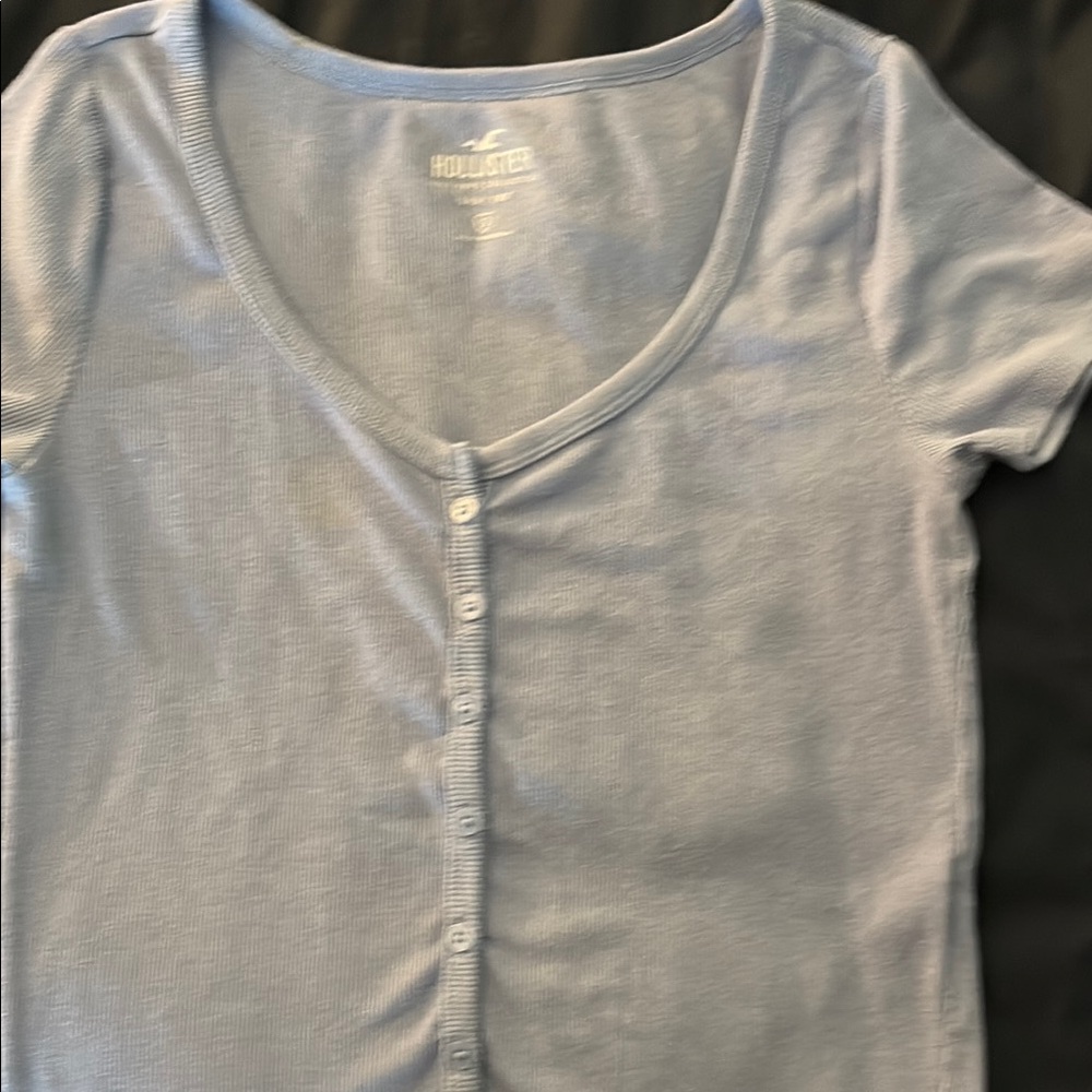 Hollister Blue Crop Top Soft Knit Casual
